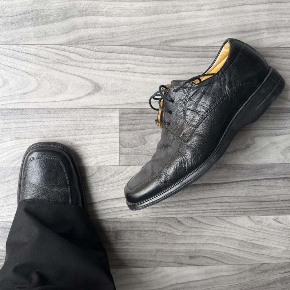 Stafford Logan Black Leather Dress Shoes Size 12M
